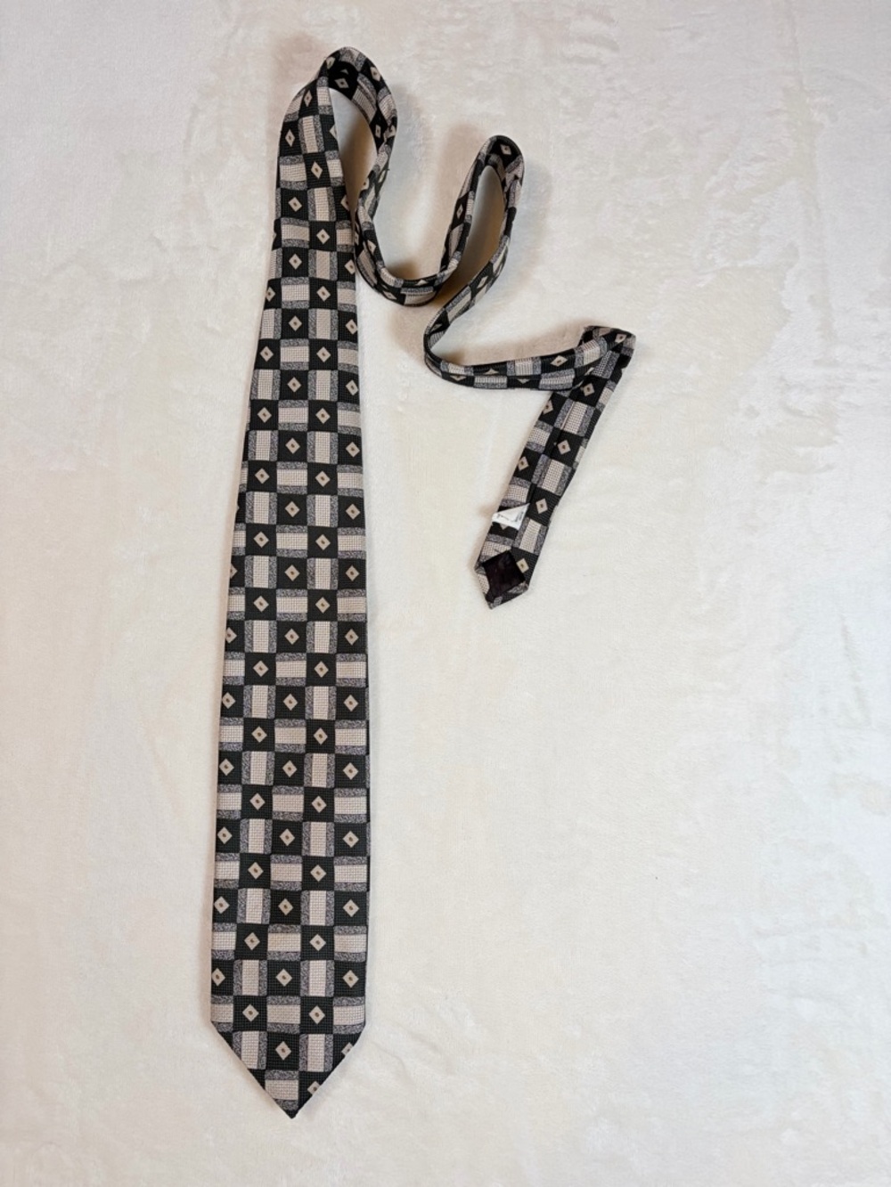 Company B Hunter Green and Beige Geometric Men's Tie